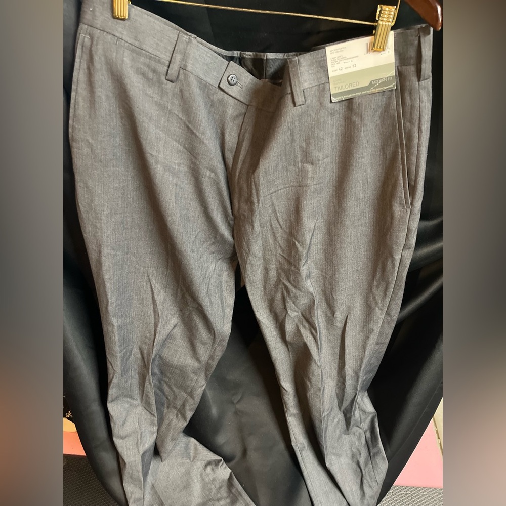 Grey mens dress pants